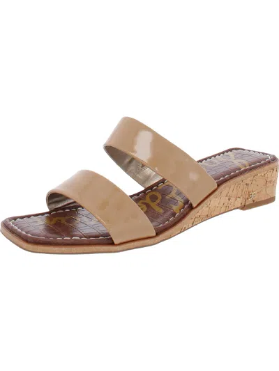SAM EDELMAN VENA WOMENS LEATHER CORK WEDGE SANDALS