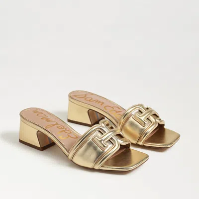 SAM EDELMAN SAM EDELMAN WAYLON SLIDE SANDAL AMBER GOLD LEATHER