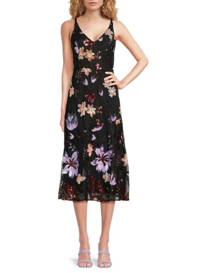 SAM EDELMAN WOMEN'S EMBROIDERED FLORAL MIDI-DRESS