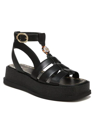 SAM EDELMAN WOMEN'S NAIMA PLATFORM GLADIATOR SANDAL IN BLACK LEATHER
