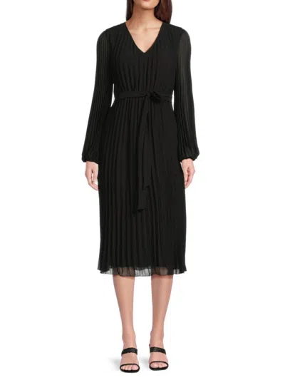 SAM EDELMAN WOMEN'S PLISSÉ BELTED MIDI-DRESS
