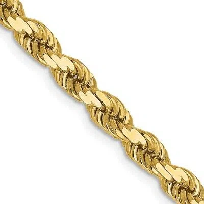 SAMAJEWELERS REAL 14KT YELLOW GOLD 4MM DIAMOND-CUT ROPE CHAIN; 20 INCH; LOBSTER CLASP