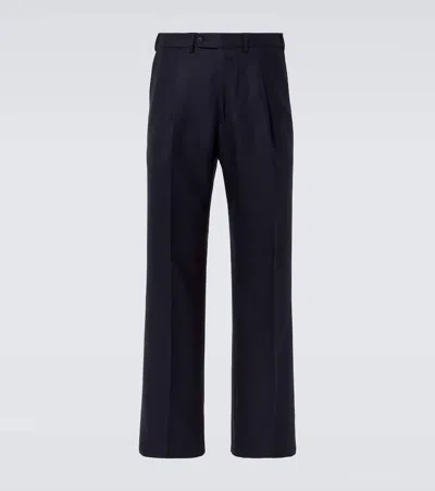 SAMAN AMEL AMO WOOL TWILL STRAIGHT-LEG PANTS