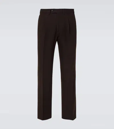 SAMAN AMEL AMO WOOL TWILL STRAIGHT-LEG PANTS