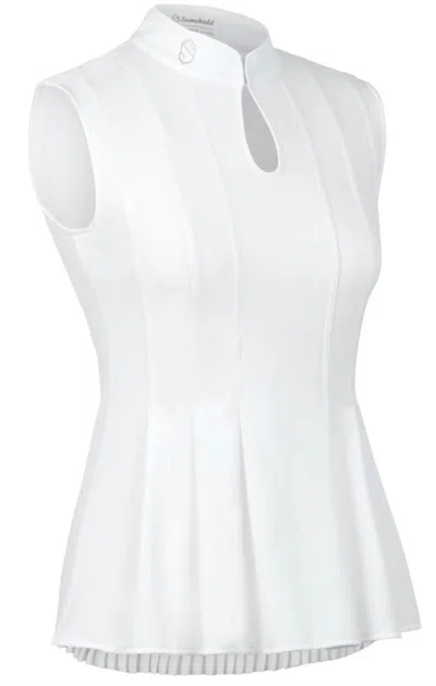 SAMSHIELD PHOEBE SLEEVELESS SHOW SHIRT IN WHITE