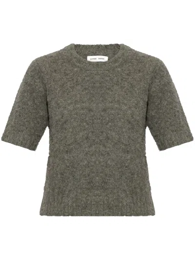 SAMSOE & SAMSOE BRUSHED-FINISH KNIT TOP