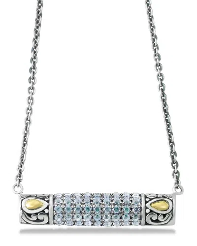 SAMUEL B. SAMUEL B. 18K & SILVER 0.54 CT. TW. BLUE TOPAZ NECKLACE