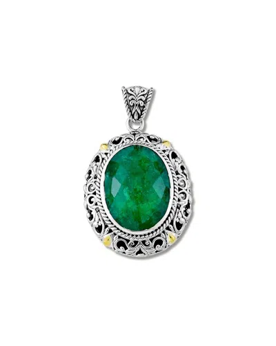 SAMUEL B. SAMUEL B. 18K & SILVER 4.95 CT. TW. EMERALD PENDANT