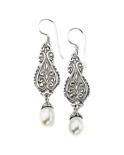SAMUEL B. SAMUEL B. SILVER 7.5-8MM PEARL EARRINGS