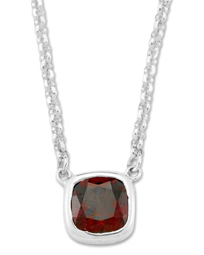 SAMUEL B. SAMUEL B. SILVER GARNET SOLITAIRE NECKLACE