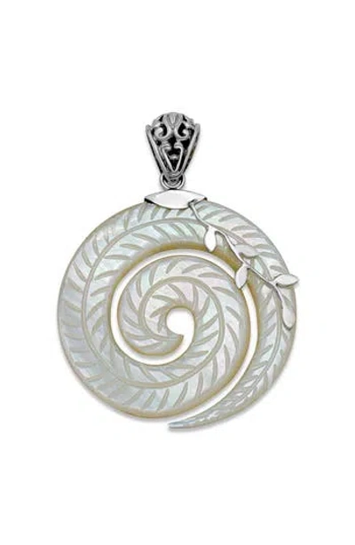 SAMUEL B. SAMUEL B. STERLING SILVER MOTHER-OF-PEARL SPIRAL PENDANT
