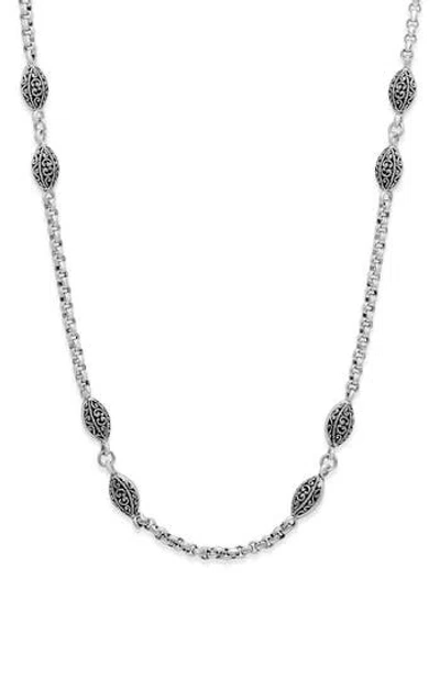 SAMUEL B. SAMUEL B. STERLING SILVER OVAL STATION CHAIN NECKLACE