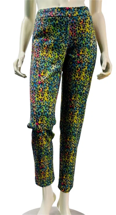 SAMUEL DONG WOMEN'S KNIT CREPE PANTS IN GREEN MULTI