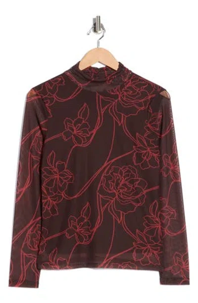 SANCTUARY SANCTUARY MESH MOCK NECK TOP