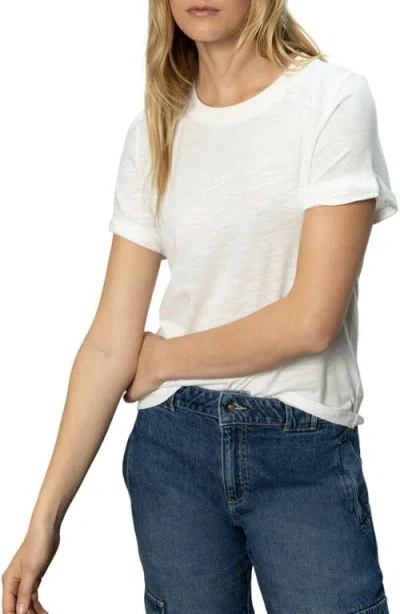 SANCTUARY SANCTUARY PERFECT ROLL SLEEVE COTTON T-SHIRT