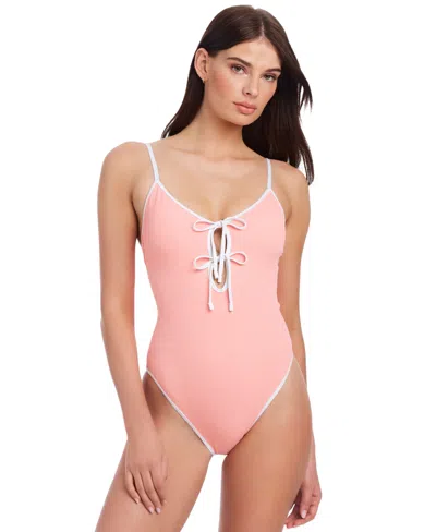 SANCTUARY WOMEN'S KEY ITEM STAY CONNECTED TIE-FRONT SWIMSUIT