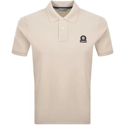 SANDBANKS SANDBANKS BADGE LOGO POLO T SHIRT STONE