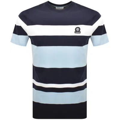 SANDBANKS SANDBANKS BADGE STRIPE T SHIRT NAVY