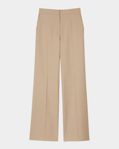 SANDRO ELION PLEATED WOOL-BLEND TROUSERS