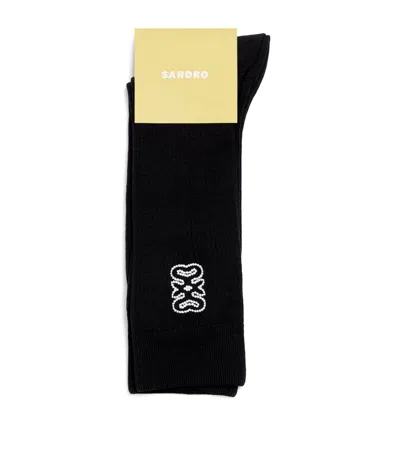 SANDRO EMBROIDERED LOGO SOCKS