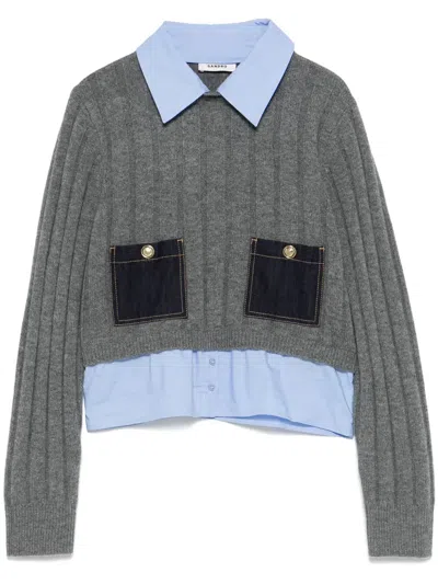 SANDRO LAYERED-EFFECT SWEATER