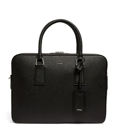 SANDRO LEATHER SLIM BRIEFCASE