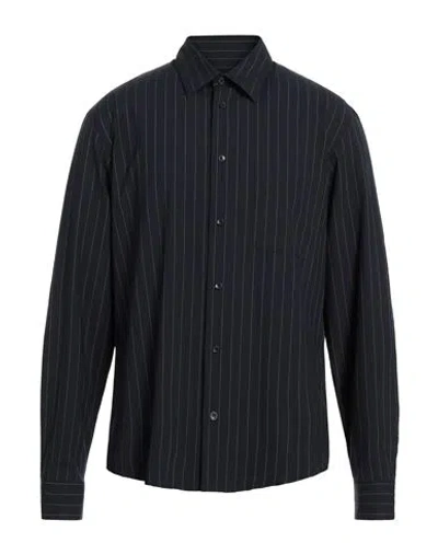 SANDRO SANDRO MAN SHIRT MIDNIGHT BLUE SIZE S POLYESTER, VISCOSE, ELASTANE