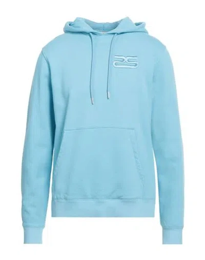 SANDRO SANDRO MAN SWEATSHIRT SKY BLUE SIZE S COTTON, ELASTANE, POLYESTER