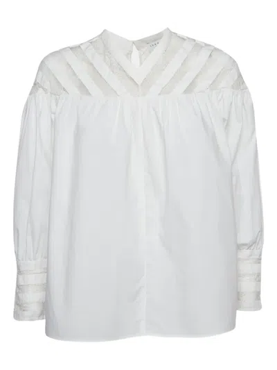 SANDRO PRE-OWNED LACE-TRIM BLOUSE