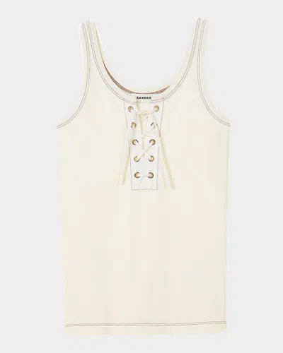 SANDRO SAFARI LACE-UP TANK TOP