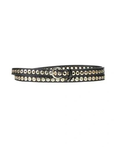 SANDRO SANDRO WOMAN BELT BLACK SIZE 3 COWHIDE, ZAMAK, BRASS