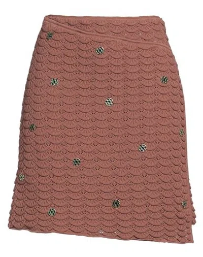 SANDRO SANDRO WOMAN MINI SKIRT BROWN SIZE 10 VISCOSE, POLYAMIDE, ELASTANE