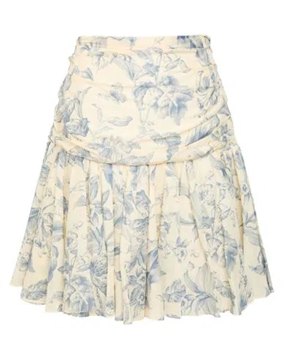 SANDRO SANDRO WOMAN MINI SKIRT IVORY SIZE 8 LINEN, VISCOSE