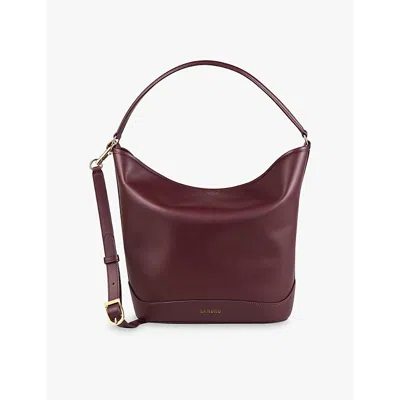 SANDRO WOMENS ROUGES REMOVABLE-STRAP SLOUCHY LEATHER SHOULDER BAG
