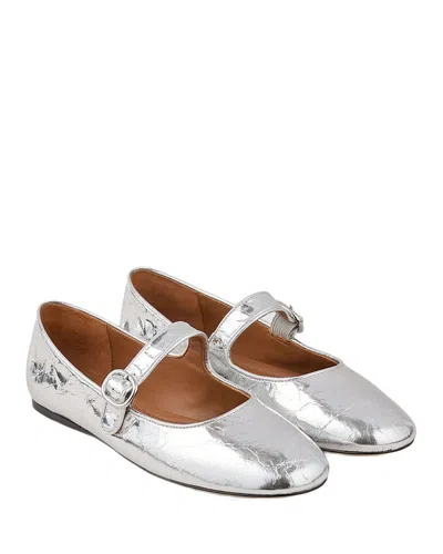 SANDRO WOMEN'S SHINY LEATHER BALLET FLATS