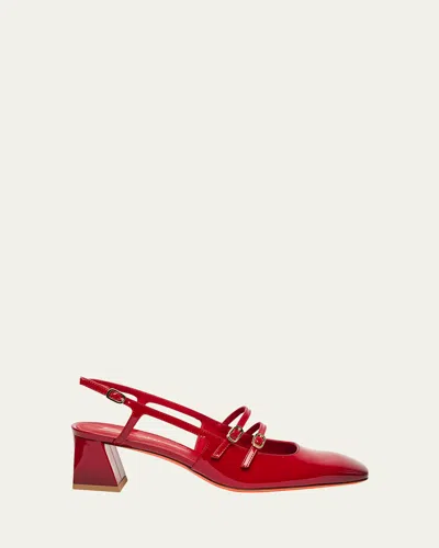 SANTONI AURORA BUCKLE PATENT LEATHER PUMPS