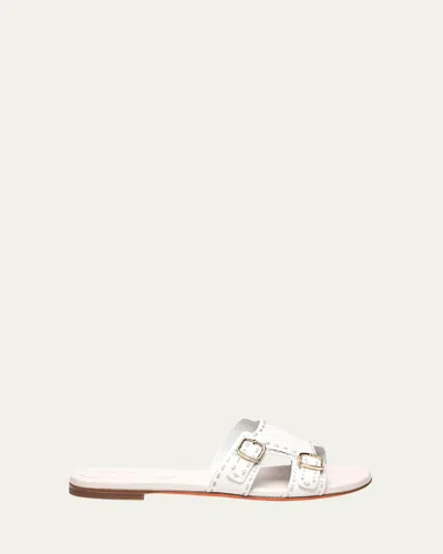 SANTONI DIDI DOUBLE-MONK FLAT SLIDE SANDALS