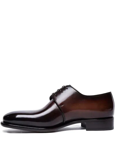 SANTONI LEATHER DERBY SHOES
