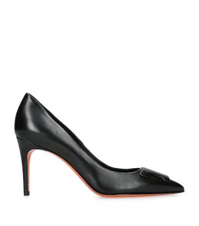 SANTONI LEATHER SIBILLE PUMPS 85