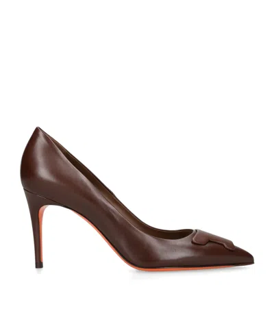 SANTONI LEATHER SIBILLE PUMPS 85