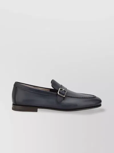 SANTONI LOAFERS WITH A SINGLE BUCKLE