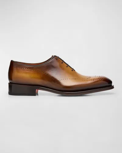 SANTONI MEN'S KAJ BICOLOR BROGUE LEATHER OXFORDS