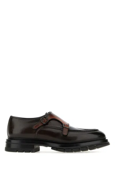 SANTONI MULTICOLOR LEATHER LOAFERS