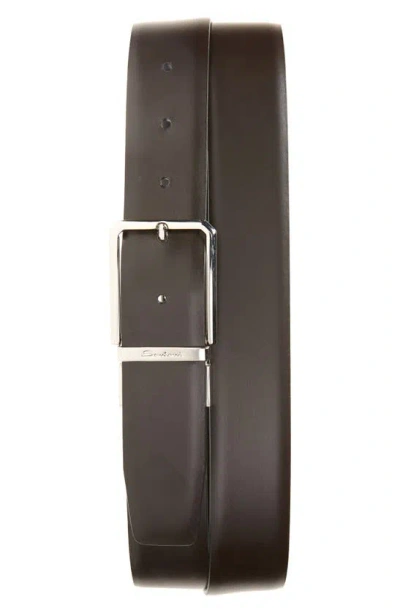 SANTONI SANTONI POLISHED LEATHER BELT