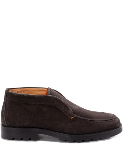 SANTONI ROCK SUEDE LOAFERS