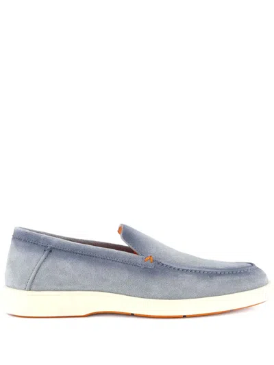 SANTONI SUEDE LOAFERS