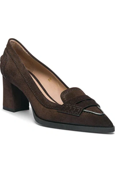 SANTONI SUEDE MID-HEEL PUMP