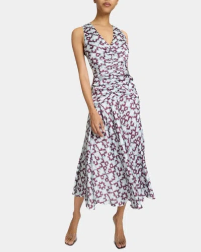 SANTORELLI SANTORELLI EDEN SLEEVELESS FIT AND FLARE MIDI DRESS WITH CENTER RUCHING