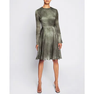 SANTORELLI SANTORELLI RONI LONG SLEEVE KNEE LENGTH OMBRE POLKA DOT FLARED DRESS