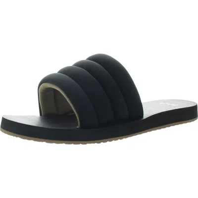 SANUK WOMENS CUSHIONED FOOTBED MANMADE SLIDE SANDALS